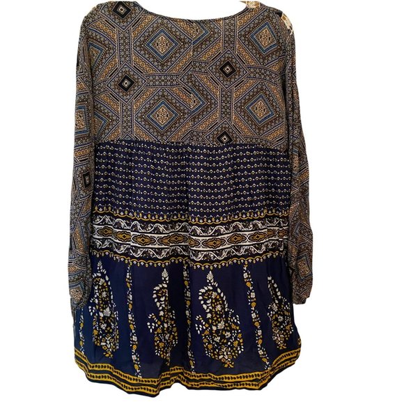 Umgee Bohemian Gypsy Crocheted Detail Mini Dress S - Picture 3 of 5